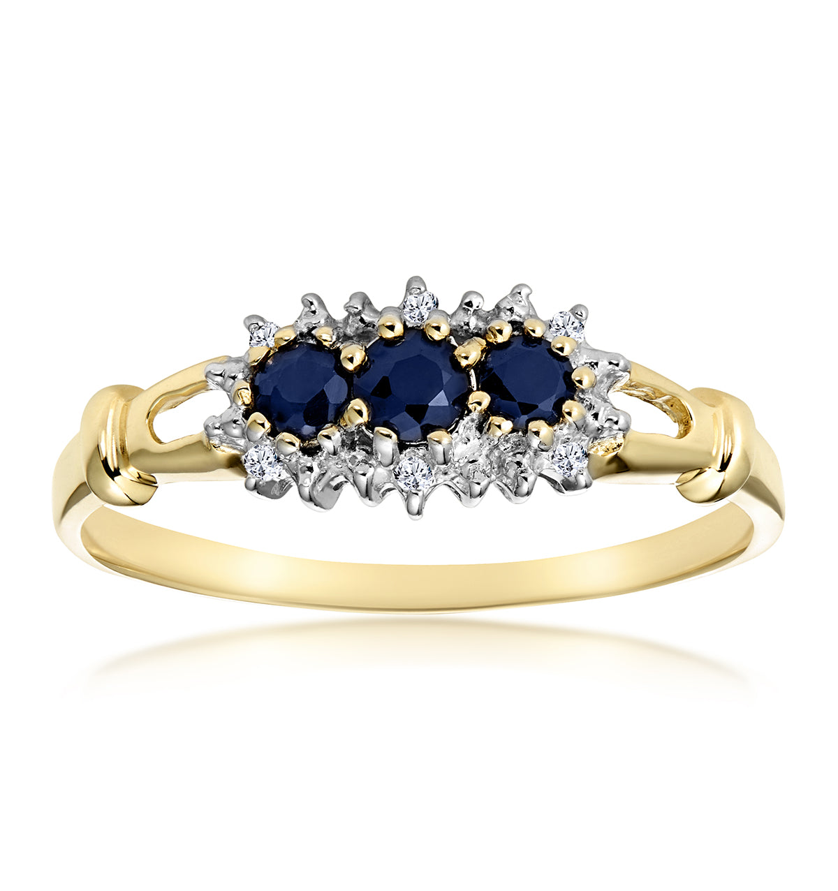 Sapphire 0.34ct And Diamond 9K Gold Ring
